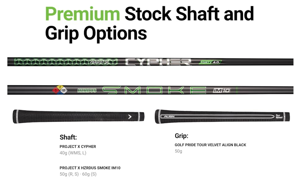 shaft and grip options